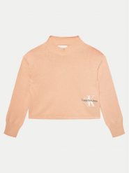 Calvin Klein Jeans Sweter Monogram IG0IG02548 Różowy Regular Fit. Czerwone swetry dziewczęce Calvin Klein Jeans, bez wzorów, z bawełny, bez kołnierzyka, bez ramiączek. Za 189.99 zł.