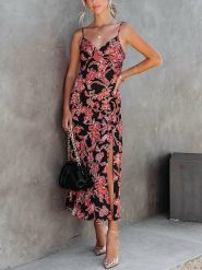 Milan Kiss Sukienka w kolorze czarno-czerwonym rozmiar: XL. Czarne sukienki damskie Milan Kiss, bez wzorów, bez ramiączek. Za 110.04 zł.