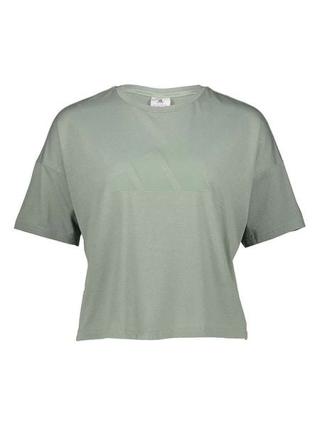 Adidas Koszulka w kolorze khaki rozmiar: XL. Brązowe bluzki damskie Adidas, xl, bez wzorów, bez kołnierzyka, bez ramiączek. Za 87.40 zł.