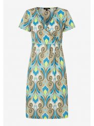 More & More Sukienka w kolorze oliwkowo-niebieskim rozmiar: 40. Brązowe sukienki damskie More & More, bez wzorów, bez ramiączek. Za 170.07 zł.