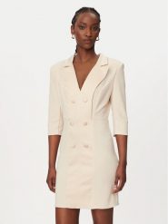 Rinascimento Sukienka koktajlowa CFC0128109003 Beżowy Regular Fit. Brązowe sukienki damskie Rinascimento, bez wzorów, z syntetyku, wizytowe, bez ramiączek. Za 789.99 zł.