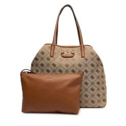 Torebka Guess. Brązowe shopper bag Guess, z aplikacjami, bez dodatków. Za 489.99 zł.