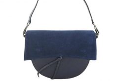 Listonoszka skórzana BARBERINI'S granatowa 868-4. Niebieskie shopper bag Barberinis, bez wzorów, ze skóry, przez ramię, bez dodatków. Za 231.99 zł.