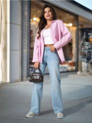 Jeansy wide leg - turkusowy. Niebieskie jeansy damskie Sinsay, z podwyższonym stanem. Za 49.99 zł.