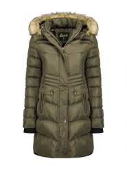 Geographical Norway Płaszcz zimowy "Badonna" w kolorze khaki rozmiar: XXL. Brązowe płaszcze damskie Geographical Norway, na zimę, xxl, bez wzorów, z puchu, bez kaptura. Za 288.95 zł.