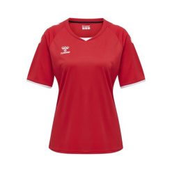Koszulka damska Hummel hmlhmlCORE volley. Czerwone bluzki damskie Hummel, xl, bez wzorów, sportowe, bez kołnierzyka, bez ramiączek. Za 136.50 zł.