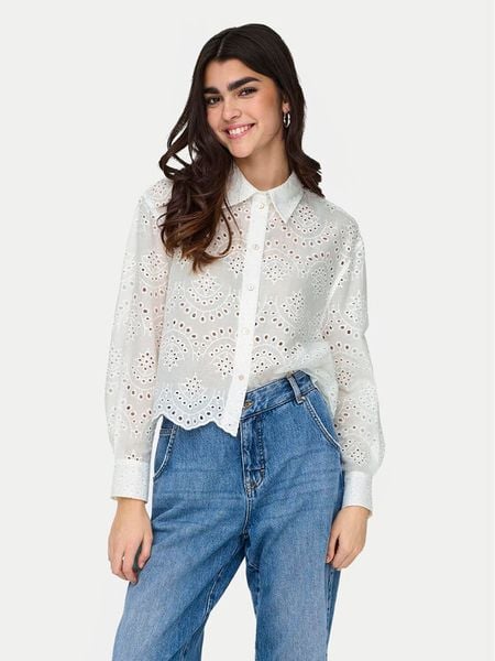 ONLY Koszula Valais 15269568 Biały Loose Fit. Białe koszule damskie Only, m, bez wzorów, z bawełny, bez kołnierzyka, bez ramiączek. Za 143.99 zł.