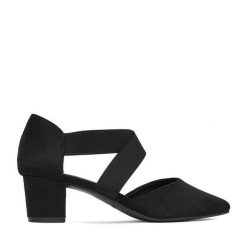 Czółenka JENNY. Czarne czółenka damskie Jenny, bez wzorów, bez obcasa. Za 119.99 zł.