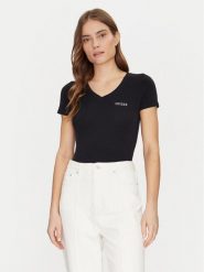 Guess T-Shirt O5RI02 KBBU1 Czarny Regular Fit. Czarne t-shirty damskie Guess, xs, z aplikacjami, z bawełny, bez kołnierzyka. Za 89.99 zł.