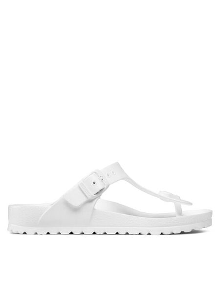 Birkenstock Japonki Gizeh EVA 0128221 Biały. Białe klapki damskie Birkenstock, bez wzorów, z syntetyku, bez obcasa, bez zapięcia. Za 203.99 zł.