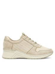 Rieker Sneakersy N4368-62 Beżowy. Brązowe obuwie sportowe damskie Rieker, ze skóry, bez zapięcia. Za 279.99 zł.