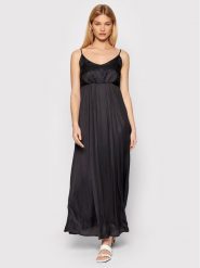 Fracomina Sukienka codzienna FR22SD3018W41301 Czarny Regular Fit. Czarne sukienki damskie Fracomina, bez wzorów, z wiskozy, bez ramiączek. Za 699.99 zł.