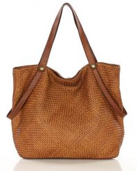 Shopperka pleciona MARCO MAZZINI camelowa v244c. Torebki klasyczne damskie ze skóry, duże, bez dodatków. Za 607.05 zł.