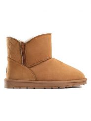 ISLAND BOOT Botki zimowe "Zarela" w kolorze jasnobrązowym rozmiar: 40. Brązowe botki damskie Island Boot, na zimę, z materiału, bez obcasa, bez zapięcia. Za 144.92 zł.