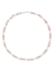 Pearline Naszyjnik w kolorze biało-jasnoróżowym z perłami - dł. 42 cm rozmiar: onesize. Białe naszyjniki damskie Pearline, z perłą, srebrne. Za 326.99 zł.