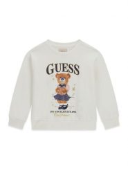 Guess Bluza K6YQ05 K4422 Kremowy Regular Fit. Białe bluzy dziewczęce Guess, z aplikacjami, z bawełny, bez ramiączek, bez kaptura. Za 174.99 zł.