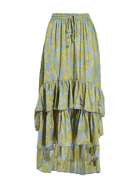 BLE Spódnica w kolorze niebiesko-żółtym rozmiar: M/L. Niebieskie spódnice damskie BLE, l, bez wzorów, maxi. Za 86.95 zł.
