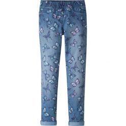 Jegginsy z nadrukiem bonprix niebieski "stone" z nadrukiem. Niebieskie jeansy dziewczęce bonprix, z nadrukiem, z bawełny. Za 79.99 zł.
