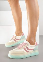 Jasnożółte Sneakersy Typu Kultowe Tenisówki na Niskiej Platformie Olritia. Żółte obuwie sportowe damskie Renee, z materiału, bez zapięcia, tenisowe. Za 119.99 zł.