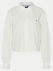 Tommy Jeans Koszula DW0DW19354 Biały Relaxed Fit. Białe koszule damskie Tommy Jeans, m, bez wzorów, z bawełny, bez kołnierzyka, bez ramiączek. Za 219.99 zł.