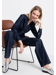 More & More Bluzka dżinsowa w kolorze granatowym rozmiar: 34. Niebieskie bluzki damskie More & More, bez wzorów, z bawełny, bez kołnierzyka, bez ramiączek. Za 104.99 zł.