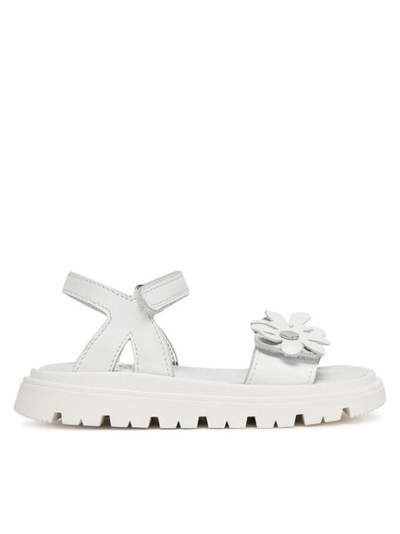 Primigi Sandały 7938511 S Biały. Białe sandały dziewczęce Primigi, ze skóry, bez obcasa, bez zapięcia. Za 269.99 zł.