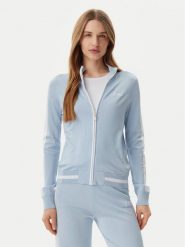 Guess Bluza V5GQ01Z3D60 Niebieski Regular Fit. Niebieskie bluzy damskie Guess, s, z aplikacjami, z wiskozy, bez kaptura. Za 259.99 zł.