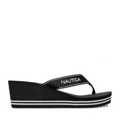 Japonki Nautica. Czarne klapki damskie Nautica, bez wzorów, bez obcasa, bez zapięcia. Za 99.99 zł.