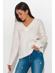 Numinou Sweter w kolorze kremowym rozmiar: onesize. Brązowe swetry klasyczne damskie Numinou, z wełny, bez kołnierzyka. Za 92.21 zł.