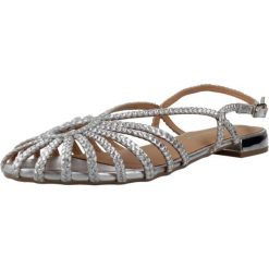 Sandały GIOSEPPO HINGHAM Srebrny. Szare sandały damskie Gioseppo, bez wzorów, ze skóry, bez obcasa, bez zapięcia. Za 326.99 zł.