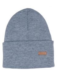 COLD Czapka beanie "Knitted" w kolorze szarym rozmiar: onesize. Szare czapki damskie COLD, z aplikacjami, z materiału. Za 39.99 zł.