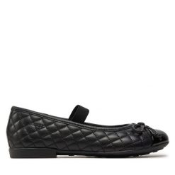 Baleriny Geox. Czarne baleriny dziewczęce Geox, bez wzorów, bez obcasa, bez zapięcia. Za 209.99 zł.