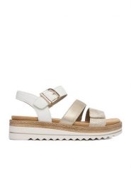 Remonte Sandały CEO-D0Q55-92 Złoty. Żółte sandały damskie Remonte, bez wzorów, ze skóry, bez obcasa, na płaskiej podeszwie, bez zapięcia. Za 359.99 zł.