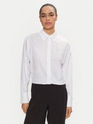 Calvin Klein Koszula K20K208068 Biały Regular Fit. Białe koszule damskie Calvin Klein, bez wzorów, z bawełny, bez kołnierzyka, bez ramiączek. Za 279.99 zł.