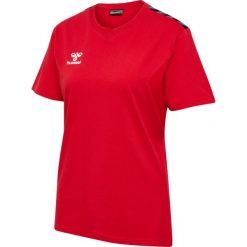 Koszulka damska Hummel Authentic. Czerwone bluzki damskie Hummel, l, bez wzorów, sportowe, bez kołnierzyka, bez ramiączek. Za 185.50 zł.