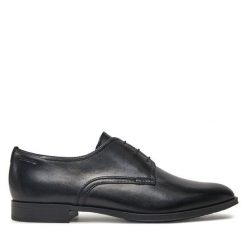 Oxfordy Tamaris. Czarne półbuty damskie Tamaris, bez wzorów, bez obcasa, bez zapięcia. Za 279.99 zł.