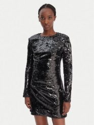 Guess Sukienka koktajlowa W6RK52 KD020 Czarny Regular Fit. Czarne sukienki damskie Guess, z aplikacjami, z syntetyku, wizytowe, bez ramiączek. Za 659.99 zł.