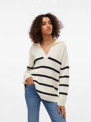 Vero Moda Sweter "Luna" w kolorze czarno-białym rozmiar: XS. Czarne swetry klasyczne damskie Vero Moda, xs, ze splotem, bez kołnierzyka. Za 123.45 zł.