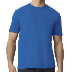 Koszulka Softstyle EZ Unisex Dla Dorosłych. Niebieskie bluzki damskie GILDAN, xl, bez wzorów, bez kołnierzyka, bez ramiączek. Za 44.99 zł.