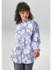 Aniston Bluzka w kolorze niebiesko-białym rozmiar: 44. Białe bluzki damskie Aniston, bez wzorów, z bawełny, bez kołnierzyka, bez ramiączek. Za 69.58 zł.