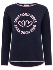 Zwillingsherz Sweter "Only good Vibes" w kolorze granatowym rozmiar: XL. Niebieskie swetry klasyczne damskie Zwillingsherz, xl, z kaszmiru, bez kołnierzyka. Za 193.45 zł.