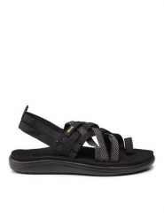 Teva Sandały Voya Strappy 1099271 Czarny. Czarne sandały damskie Teva, bez wzorów, z materiału, bez obcasa, bez zapięcia. Za 199.99 zł.