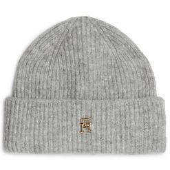 Czapka Tommy Hilfiger. Szare czapki damskie Tommy Hilfiger, na zimę, bez wzorów. Za 279.99 zł.
