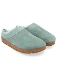 HAFLINGER Skórzane kapcie w kolorze błękitnym rozmiar: 42. Niebieskie kapcie damskie HAFLINGER, z materiału. Za 253.95 zł.