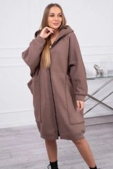 Bluza ocieplana oversize mocca. Bluzy damskie KESI, l, bez wzorów, z bawełny, bez kaptura. Za 334.56 zł.