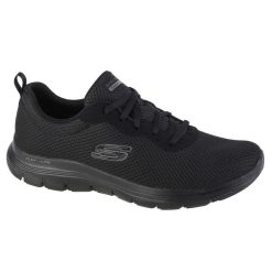Buty sportowe Sneakersy damskie, Flex Appeal 4.0 Brilliant View. Czarne obuwie sportowe casual damskie Skechers, bez zapięcia. Za 299.99 zł.