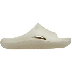Klapki Dla Dorosłych Crocs Mellow Slide. Brązowe klapki damskie Crocs, bez wzorów, z materiału, bez obcasa, bez zapięcia. Za 199.99 zł.
