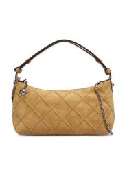 Tory Burch Torebka Fleming Suede Pochette 185797 Kremowy. Białe torebki klasyczne damskie Tory Burch, ze skóry, bez dodatków. Za 2,164.00 zł.