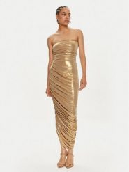 NORMA KAMALI Sukienka wieczorowa ST1243LMD46008 Złoty Slim Fit. Żółte sukienki damskie Norma Kamali, bez wzorów, z syntetyku, wizytowe, bez ramiączek. Za 1,219.00 zł.
