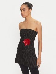 ROTATE Tunika Savannah 1130932470 Czarny Slim Fit. Czarne tuniki damskie ROTATE, bez wzorów, z wiskozy, bez kołnierzyka, bez ramiączek. Za 959.99 zł.